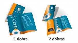 Folders  1 ou 2 dobras Couchê 115g 20x30cm aberto - 4x4 Laminação Fosca e Verniz Localizado F/V Corte Reto 